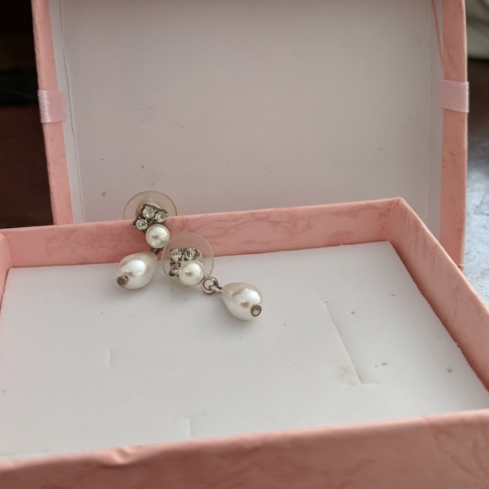 Faux pearl dangles